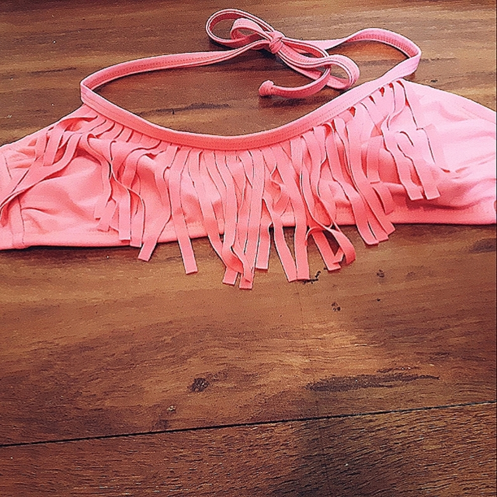 Light pink fringe Bikini top